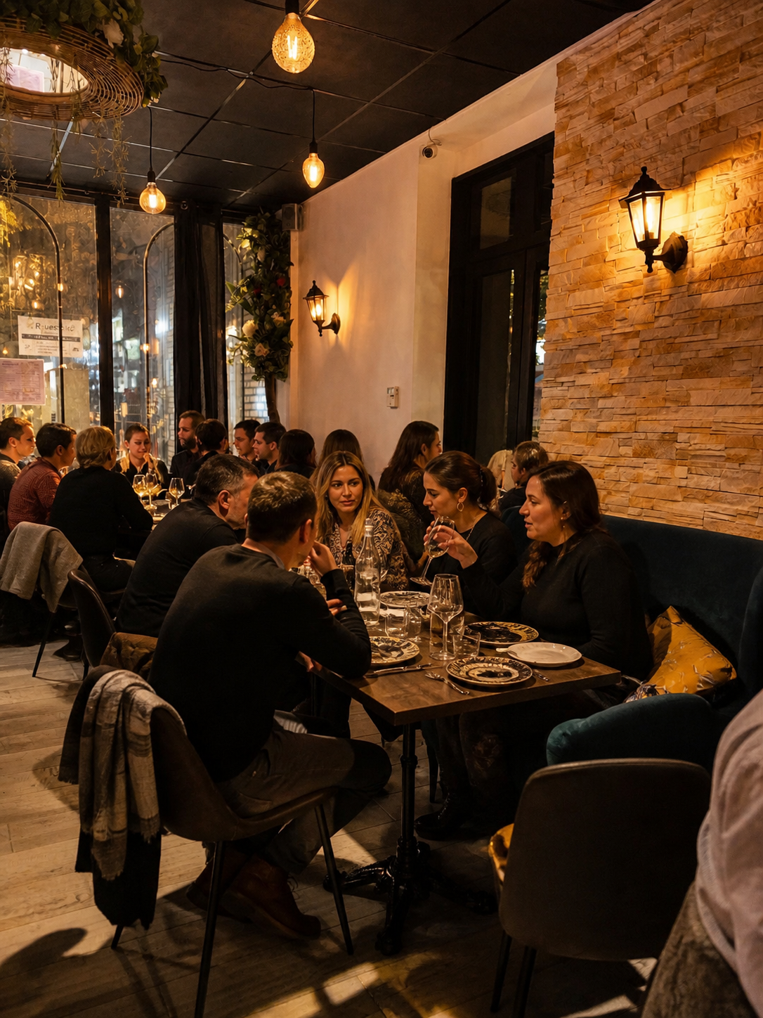 Véranda lumineuse couverte de Pizza Nofa à Arcachon, idéale pour les groupes